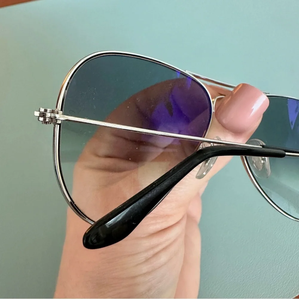 | ray ban • blue lense 2035 aviator silver frame | - Picture 9 of 16